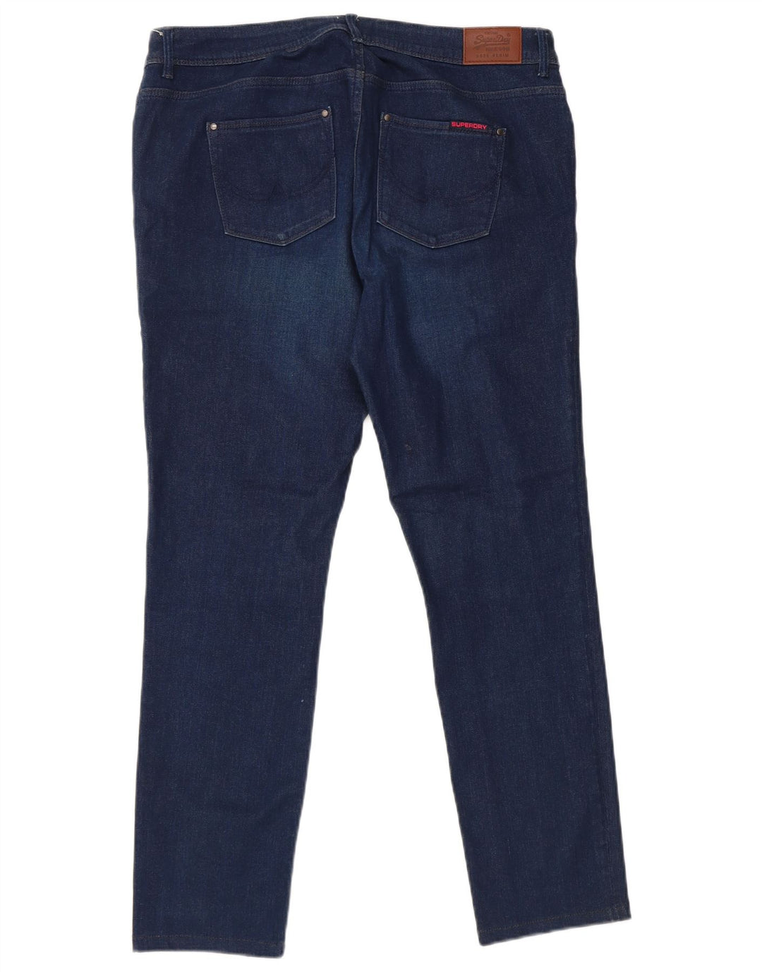 SUPERDRY Damen-Röhrenjeans mit Standard-Passform, W32, L28, blaue Baumwolle