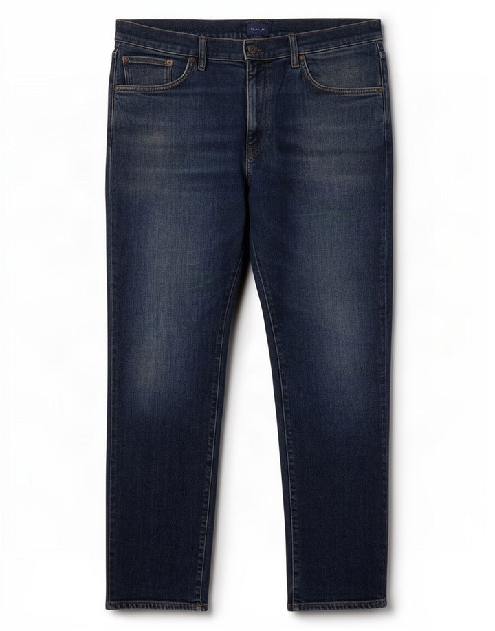 Gant Herren Straight Jeans W38 L32 Blaue Baumwolle