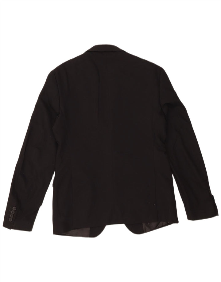 Zara Herren-Blazer mit 2 Knöpfen, EU 48, mittelschwarze Viskose