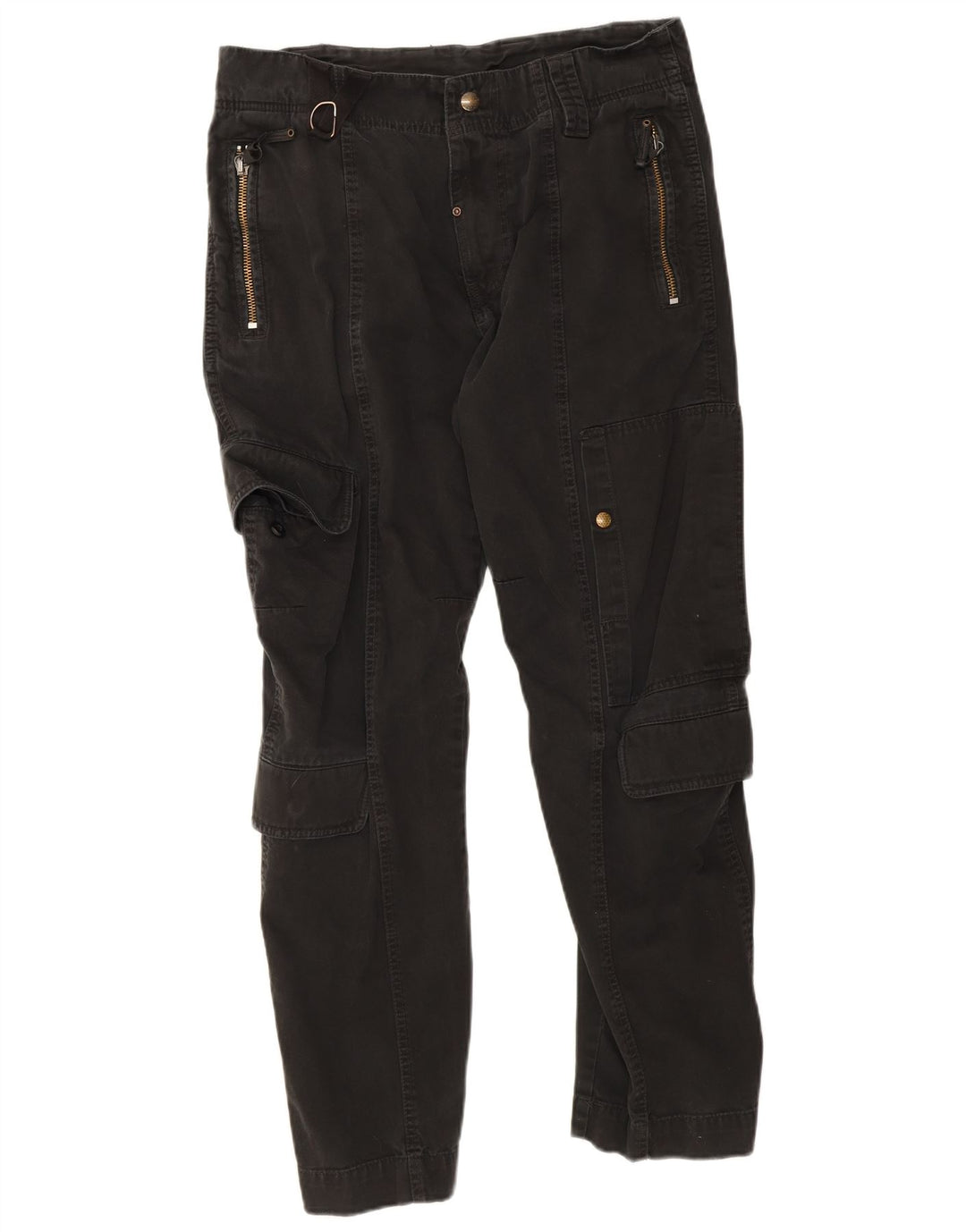 Gerade Herren-Cargohose von Diesel, W32, L30, schwarze Baumwolle