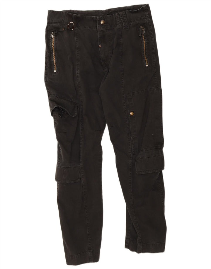 Gerade Herren-Cargohose von Diesel, W32, L30, schwarze Baumwolle
