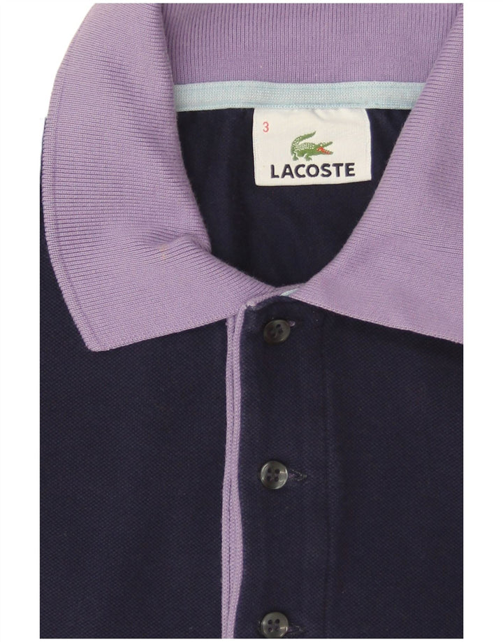 Lacoste Herren-Poloshirt, Größe 3, klein, marineblau, Colourblock-Baumwolle