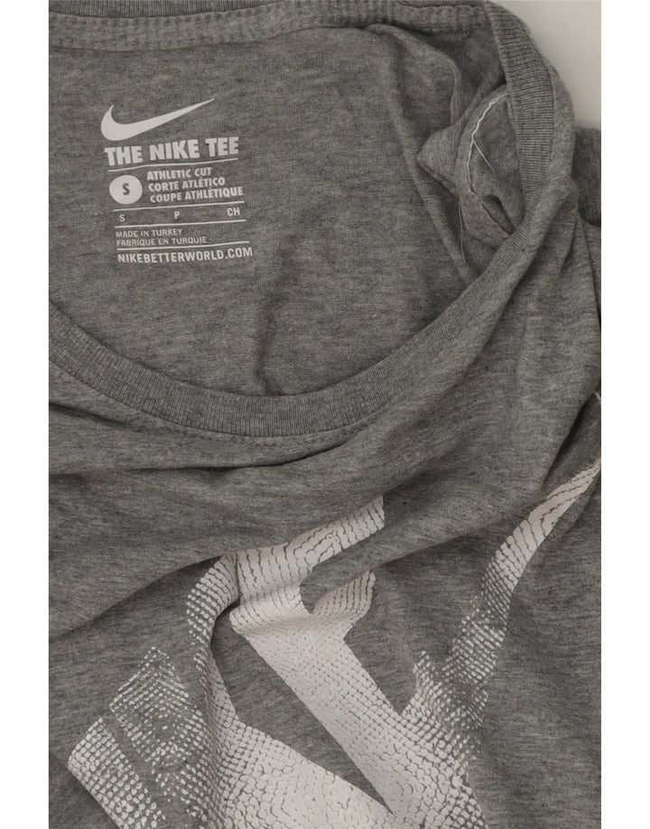 Nike Herren-T-Shirt mit sportlichem Schnitt und Grafik, Größe S, Grau meliert