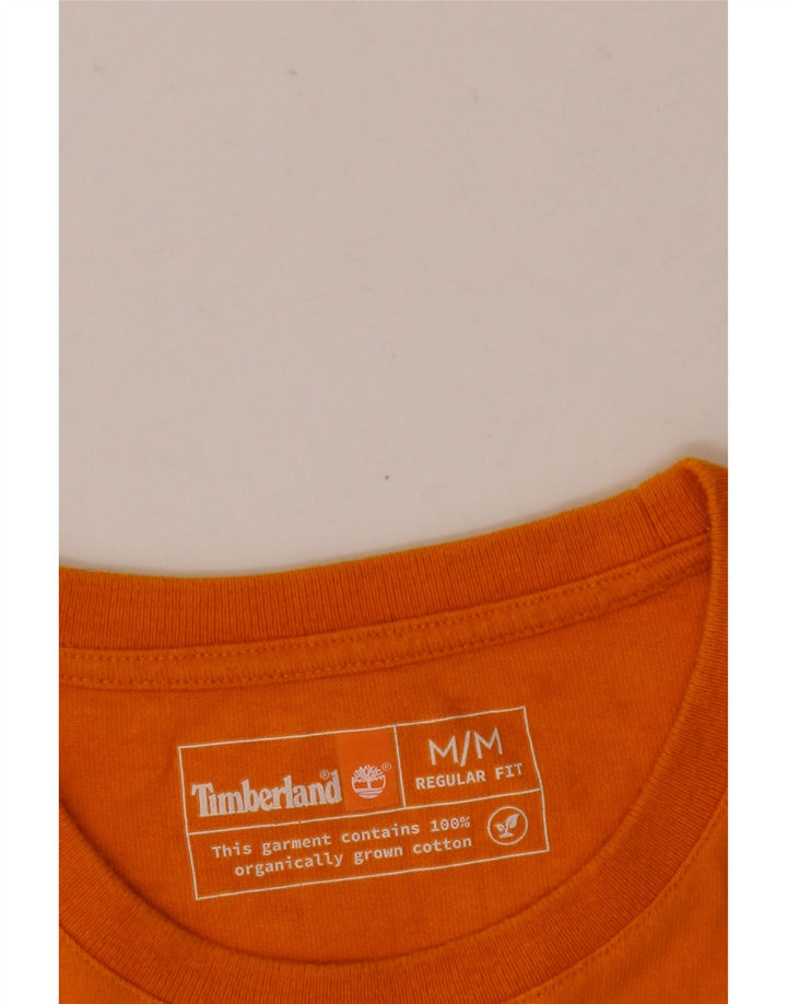 Timberland Herren Regular Fit Grafik-T-Shirt-Oberteil aus mitteloranger Baumwolle