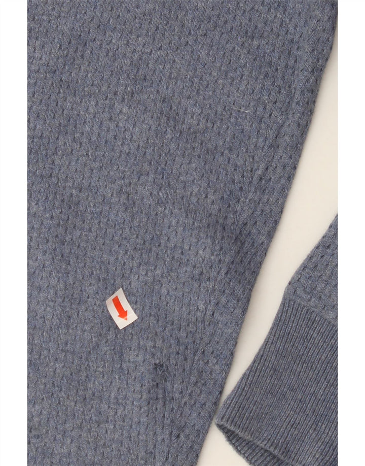 MARKS & SPENCER Mens Cardigan Sweater XL Navy Blue Cotton Vintage Marks & Spencer and Second-Hand Marks & Spencer from Messina Hembry 