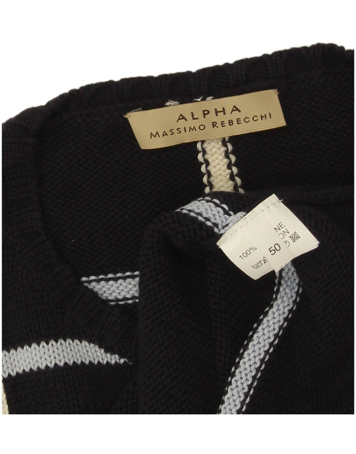 Massino Rebecchi Herren Alpha Vest Tank Top IT 50 Medium Navy Blue Geometrisch