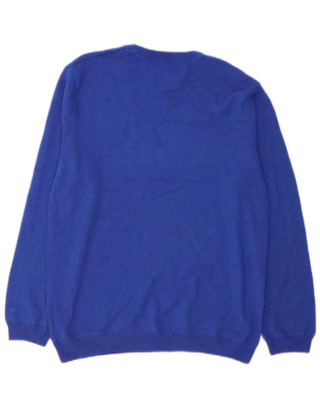 Marks & Spencer Herren-Pullover mit Rundhalsausschnitt, Größe L, aus blauer Wolle