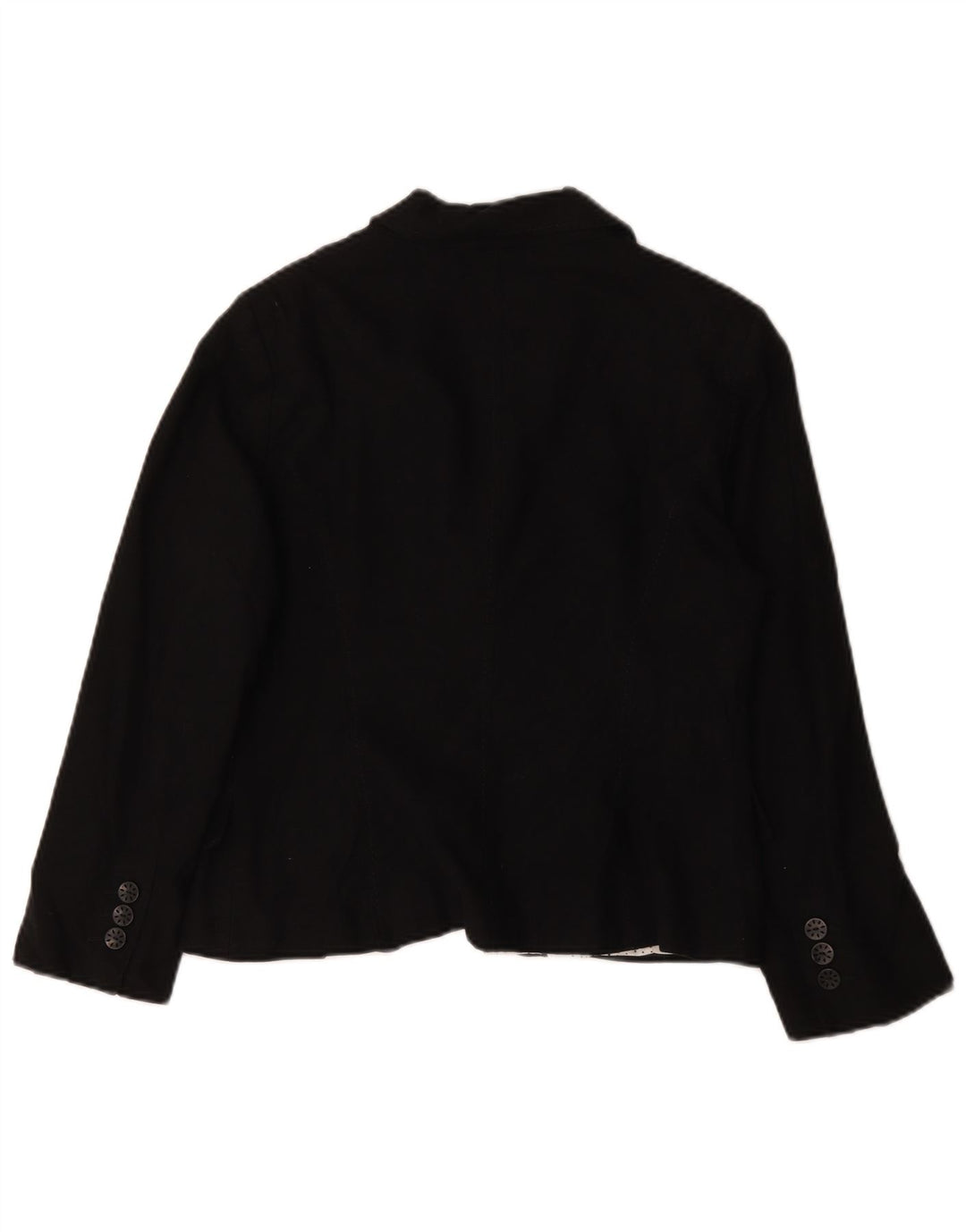 Marks & Spencer Damen-Blazer mit 5 Knöpfen, Gr. 14, Größe L, Schwarz, Leinen