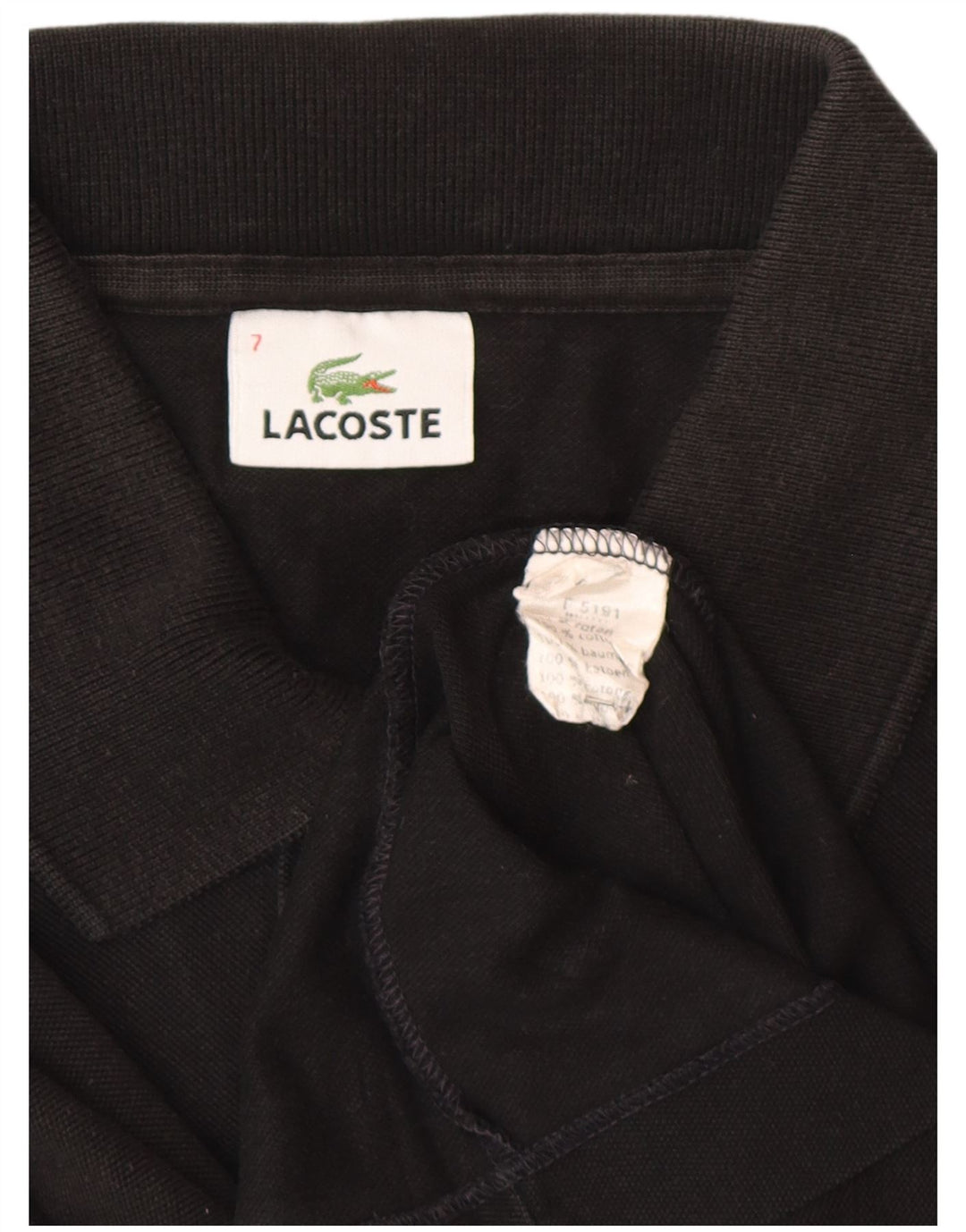 Lacoste Herren-Poloshirt, Größe 7 2XL, schwarze Baumwolle