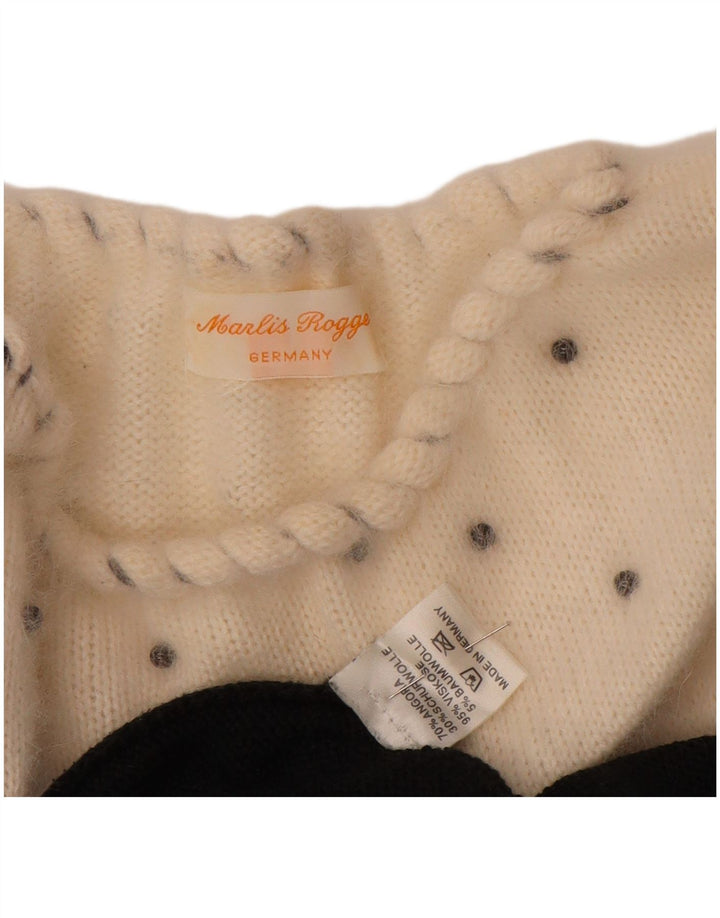 VINTAGE Damen-Pullover mit U-Boot-Ausschnitt, UK 14, Mittelschwarz, Farbblock