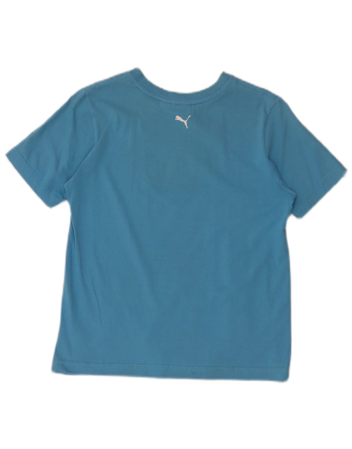 Puma Damen Graphic T-Shirt Top UK 12 Mittelblaue Baumwolle