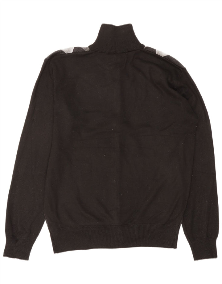 Pierre Cardin Herren-Strickjacke, groß, schwarzes Argyle-/Diamant-Polyester