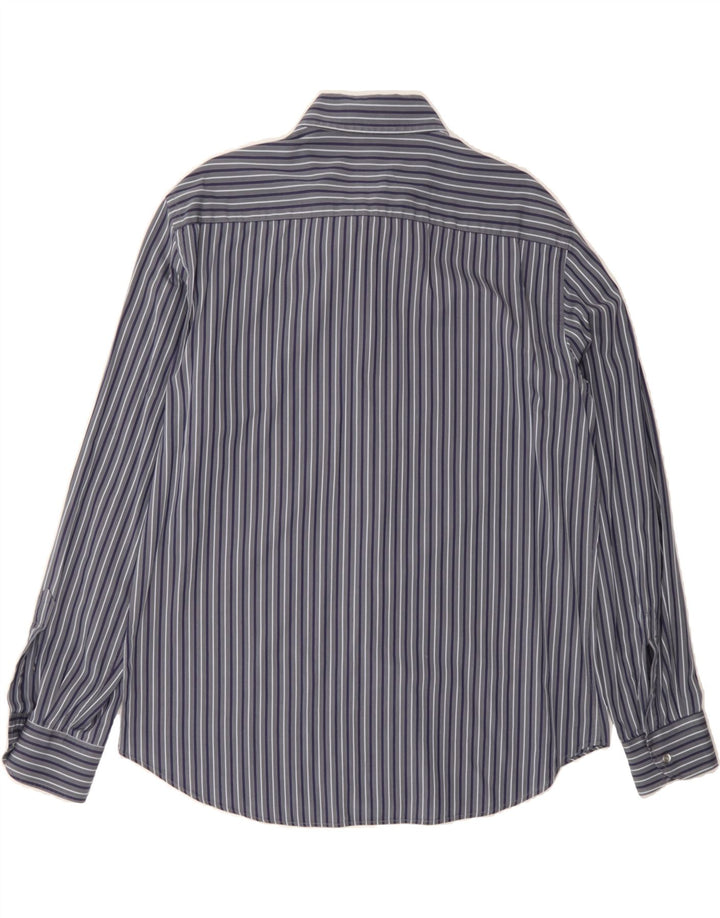 ROCCOBAROCCO Mens Shirt Size 44 17 1/2 XL Navy Blue Striped Vintage Roccobarocco and Second-Hand Roccobarocco from Messina Hembry 