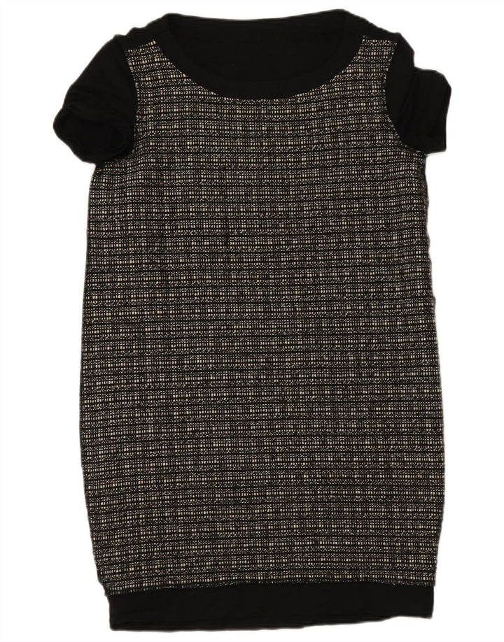 LIU JO Womens Jumper Dress UK 12 Medium Black Check