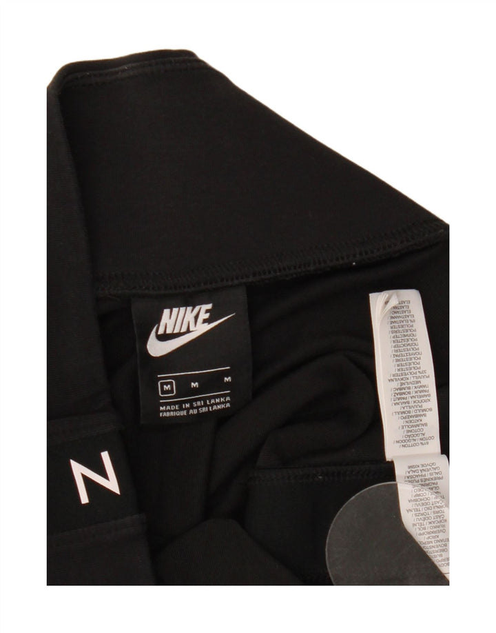 Nike Womens Graphic Crop Leggings UK 14 Mittelschwarze Baumwolle
