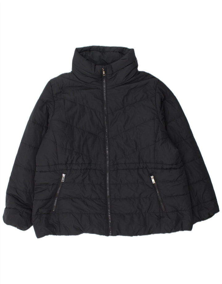 Marks & Spencer Wattierte Damenjacke mit Kapuze, UK 22 3XL, Schwarz, Polyester
