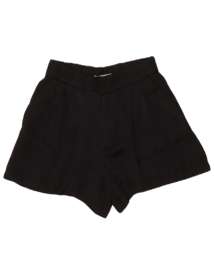 ZARA Damen Pegged Chino Shorts XS W24 Schwarz Modal