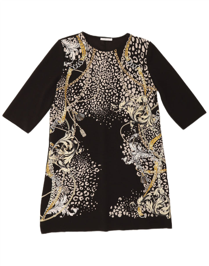 Zara Damen-Etuikleid mit 3/4-Ärmeln, Gr. 46, Schwarz, Polyester