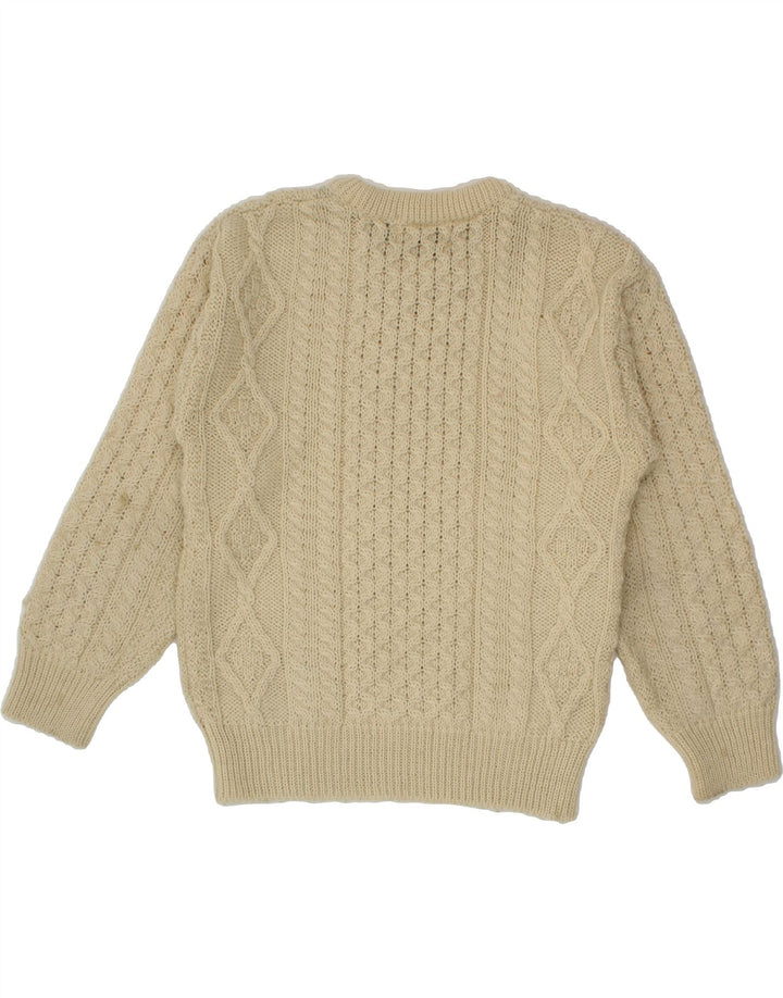 ARANCRAFTS Damen-Pullover mit U-Boot-Ausschnitt, Gr. 10, Beige, Wolle