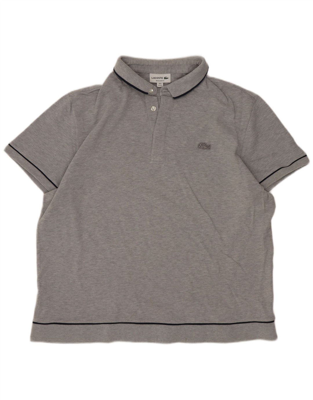 Lacoste Herren-Poloshirt mit normaler Passform, Größe 6 XL, graue Baumwolle