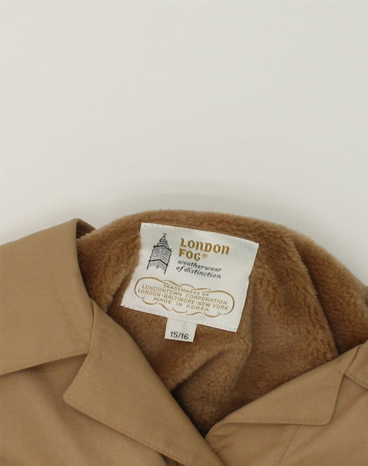 LONDON FOG Girls Windbreaker Jacket 15-16 Years Brown Polyester | Vintage London Fog | Thrift | Second-Hand London Fog | Used Clothing | Messina Hembry 