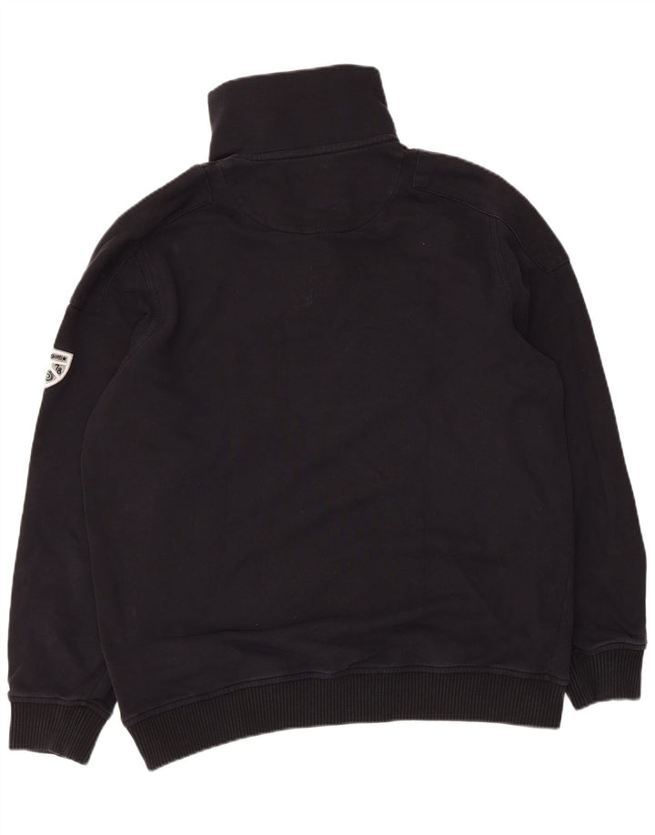 Bugatti Herren-Sweatshirt mit Reißverschluss, XL, schwarze Baumwolle