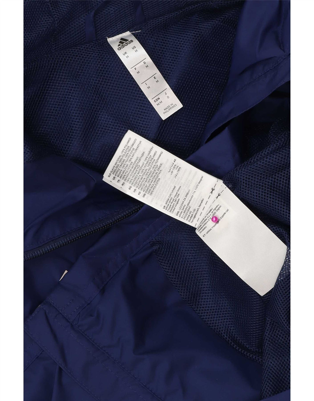 Adidas Herren Graphic Hooded Rain Jacket UK 38 Medium Marineblau Polyester