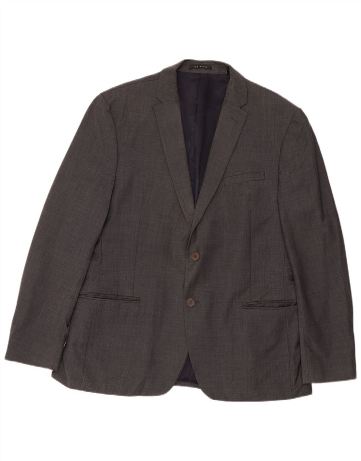 Ted Baker Herren-Blazer mit 2 Knöpfen, schmale Passform, UK 44, 2XL, graue Wolle