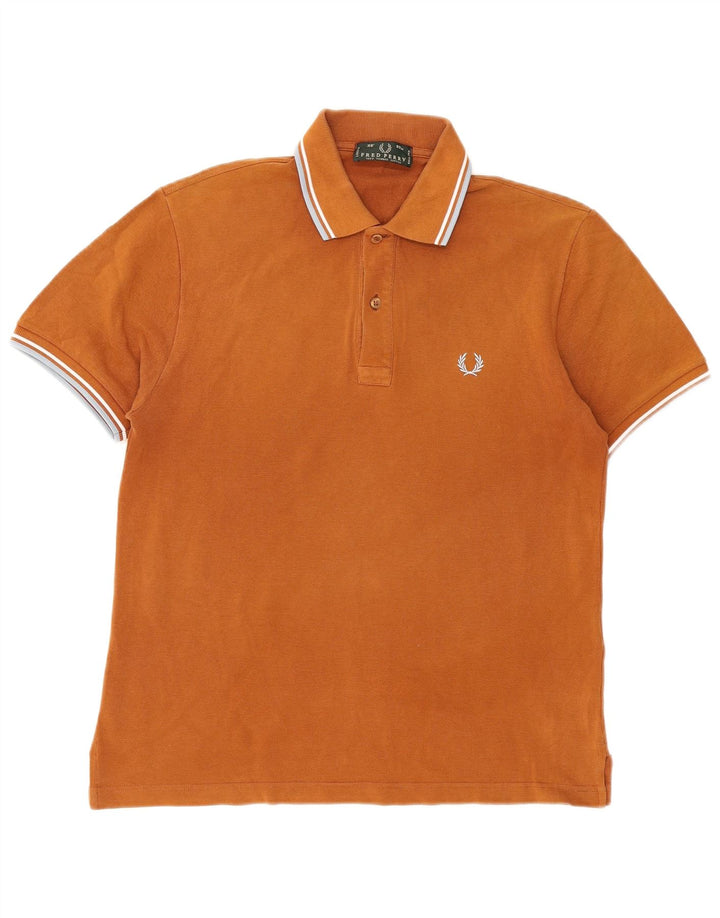 Fred Perry Herren-Poloshirt, klein, braun gestreift, Baumwolle