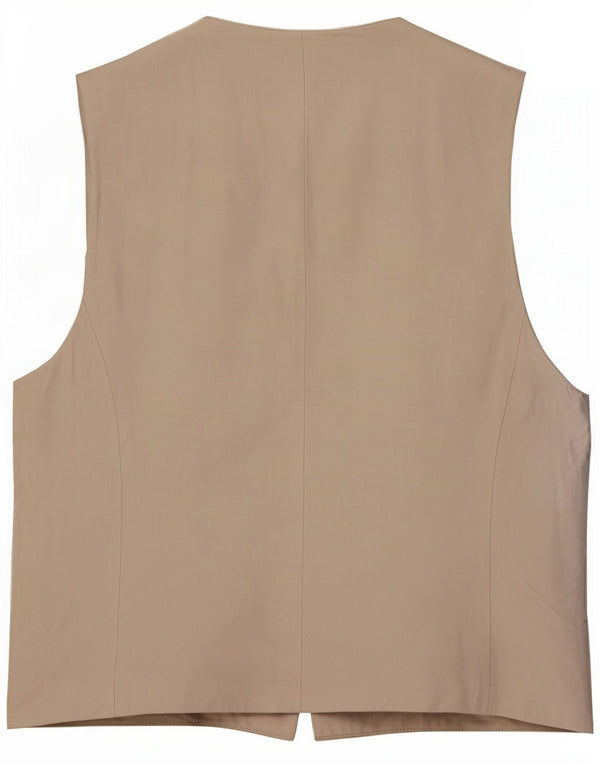 Zara Damen Weste UK 14 Large Beige Viskose
