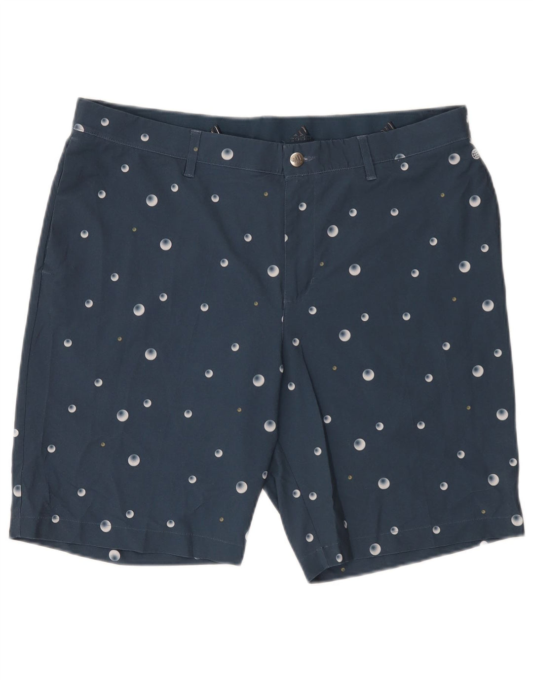 Adidas Herren Chino-Shorts W36, großes marineblau gepunktetes Polyester