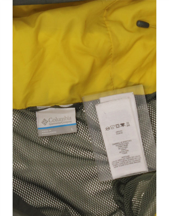 COLUMBIA Herren Omni-Tech Kapuzen-Regenjacke UK 40 Large Khaki Nylon