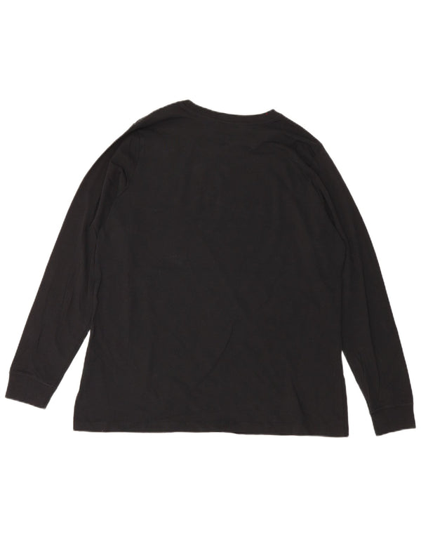 Nike Womens Graphic Top Langarm UK 18 XL Schwarz Baumwolle