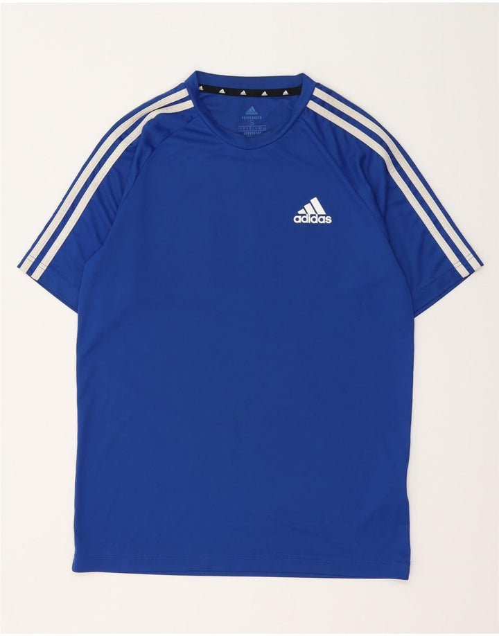 ADIDAS Herren Climalite T-Shirt Top Small Blau Polyester