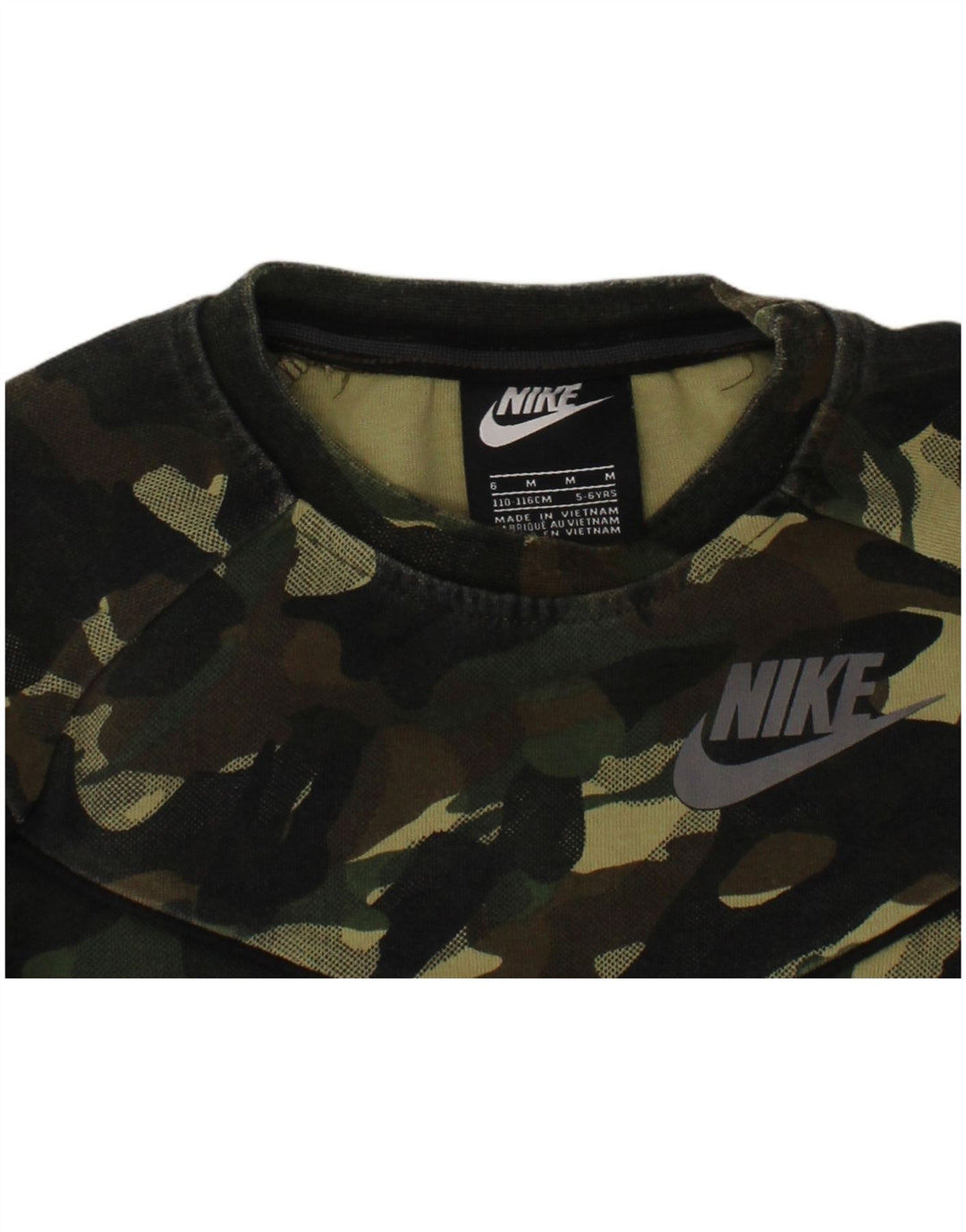 NIKE Grafik-Sweatshirt für Jungen, 5–6 Jahre, mittelgrün, Camouflage