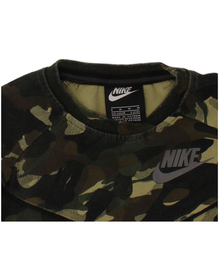 NIKE Grafik-Sweatshirt für Jungen, 5–6 Jahre, mittelgrün, Camouflage