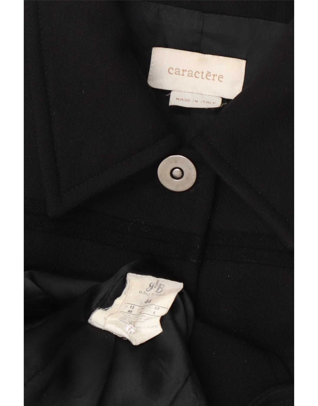 Caractere Damen-Blazerjacke mit 4 Knöpfen, UK 12, mittelschwarze Wolle
