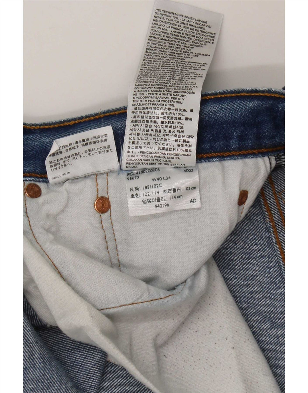 Levi's Herren Straight Jeans W40 L34 Blaue Baumwolle