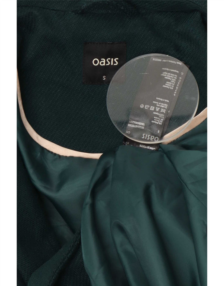 Oasis Zweireihiger Damenmantel UK 10 Small Grün Polyester