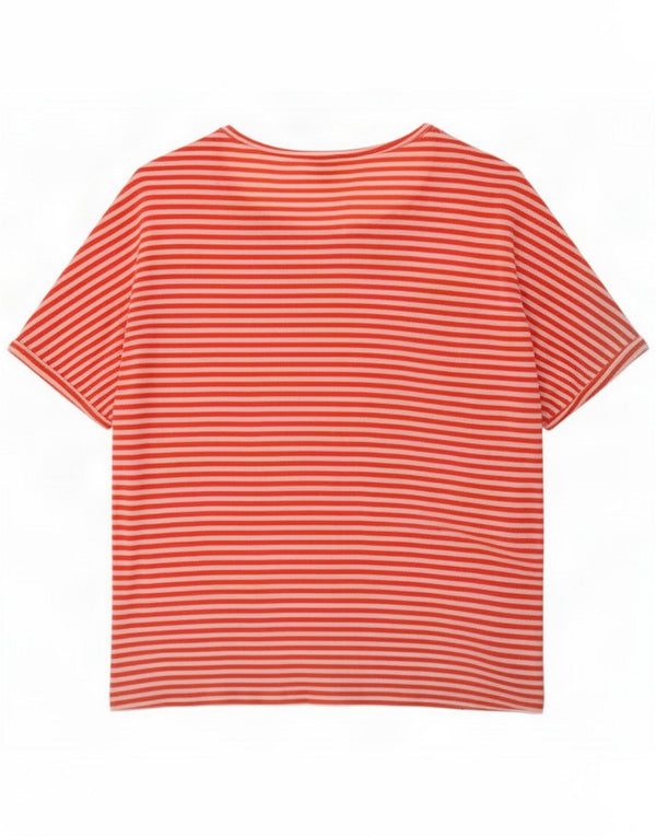 Phase Eight Damen Relaxed Fit T-Shirt Top UK 12 Mittelrot gestreift