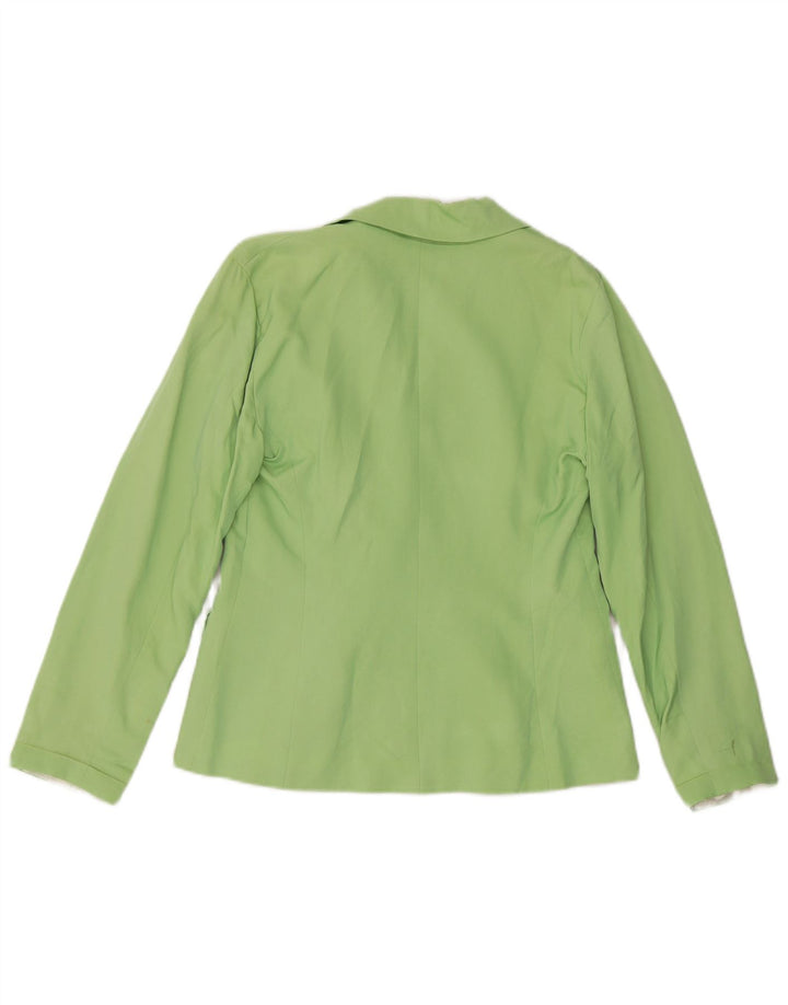 SUPERIOR Zweireihiger Damen-Blazer IT 44 aus mittelgrüner Seide
