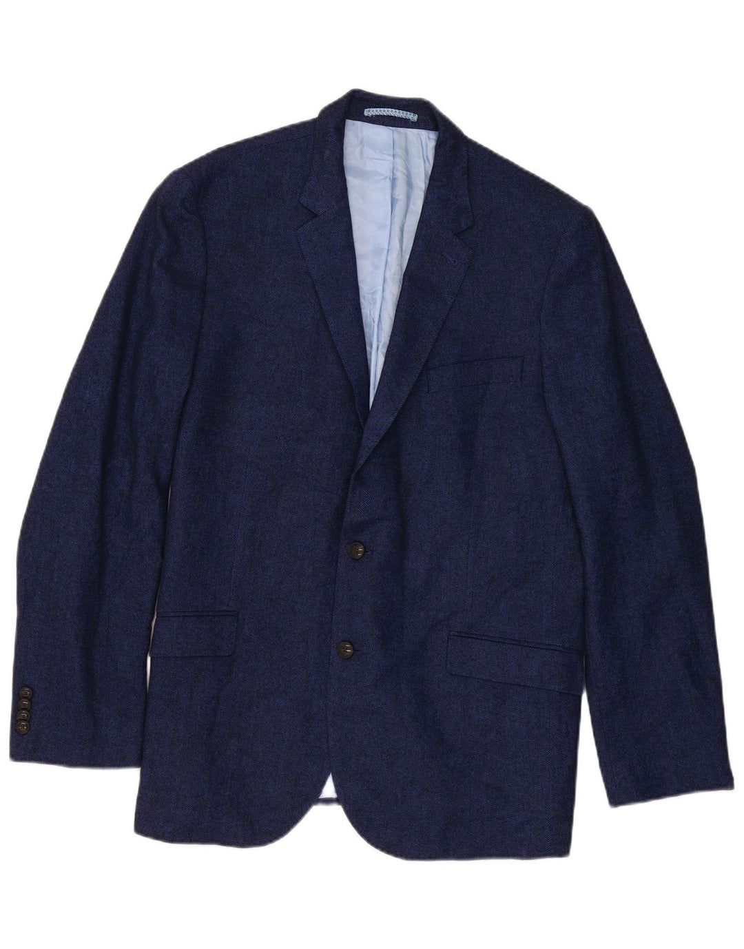 Marks & Spencer Herren-Blazer mit 2 Knöpfen, UK 44, XL, Marineblau, Fischgrätenmuster