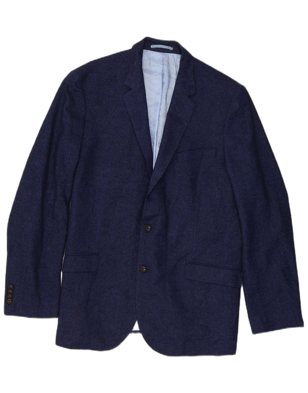 Marks & Spencer Herren-Blazer mit 2 Knöpfen, UK 44, XL, Marineblau, Fischgrätenmuster