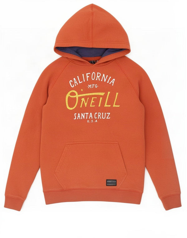 O'Neill Jungen-Pullover mit grafischem Kapuzenpullover, 13–14 Jahre, orangefarbene Baumwolle