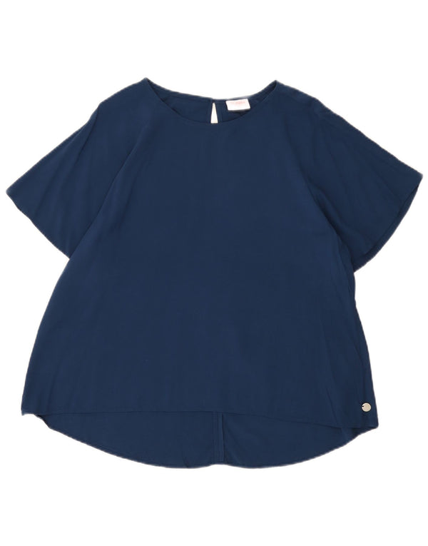 Sun68 Damen-Blusenoberteil UK 14 Mittelmarineblaue Viskose