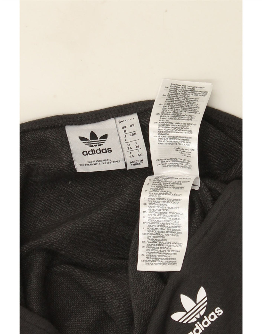 Adidas Damen Übergroßer Crop Sweatshirt Pullover UK 8 Small Schwarz