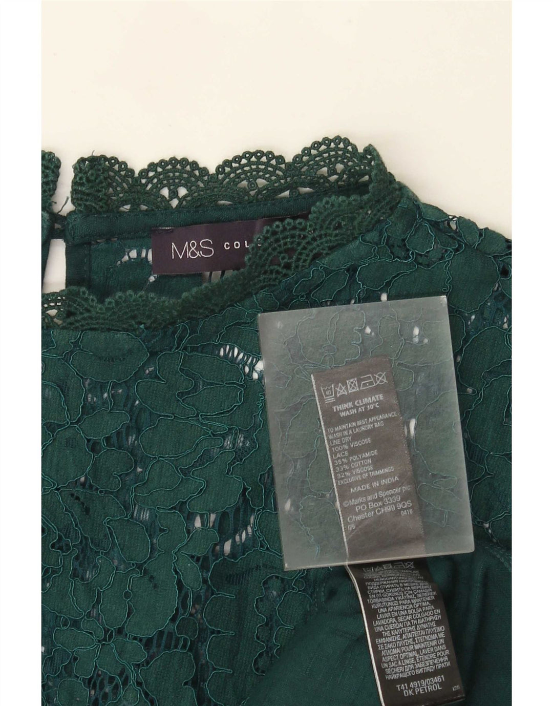 Marks & Spencer Damen Bluse Top UK 22 3XL Grüne Viskose