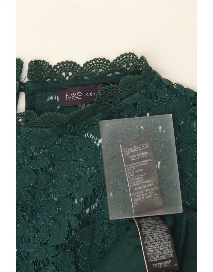 Marks & Spencer Damen Bluse Top UK 22 3XL Grüne Viskose
