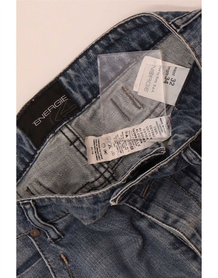 Energie Herren Straight Jeans W32 L34 Blaue Baumwolle