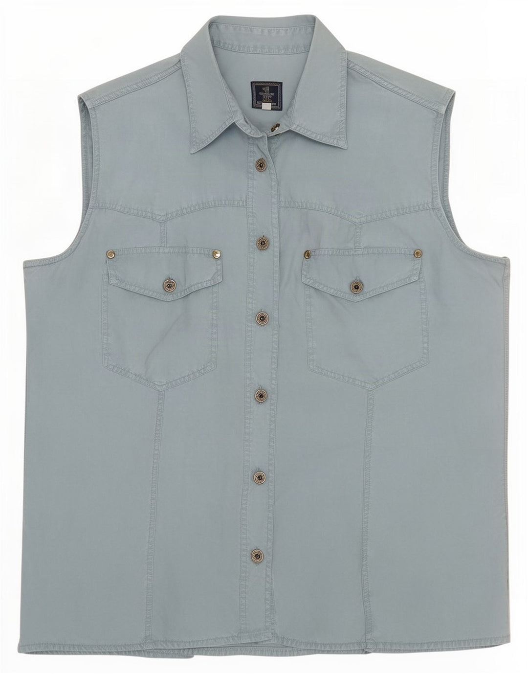 Trussardi Damen Ärmelloses Hemd UK 14 Mittelblau